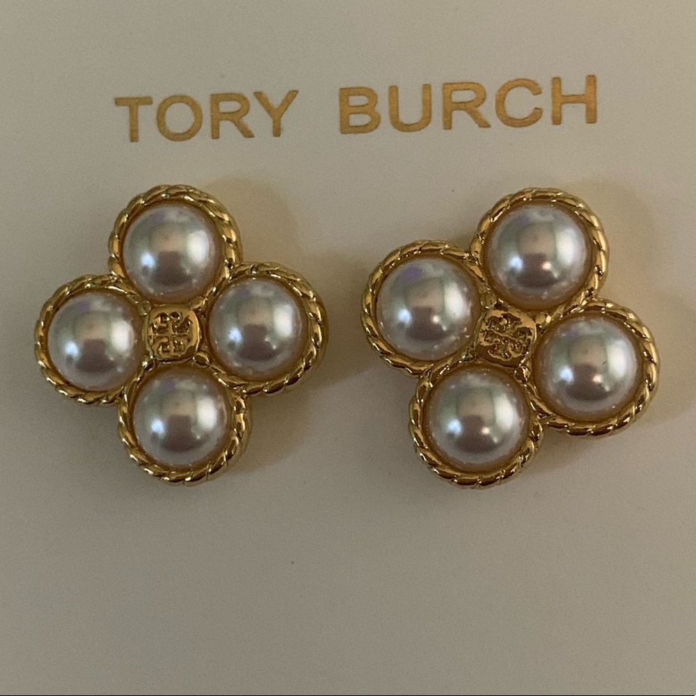 Tory Burch Gold and Pearl Earrings